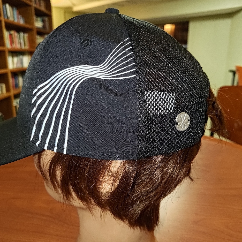 Athleta Performance Reflective Wavy Lines Strap-On Hat Cap Os View 5